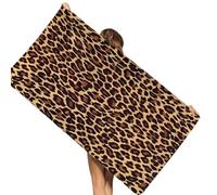 GVMJHYK Toalla de Playa Leopardo, Animal Leopardo Impresión Toallas, Rápido Secado, Diseño de Animales para Piscina, Playa, Natación y Fiestas - Oscuro 75x150 cm