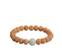 GVNFJKJK Abalorios Chinos, Pulsera Indonesia Rud raksha Bodhi, Pulsera de Cuentas de Buda de un Solo círculo for meditación