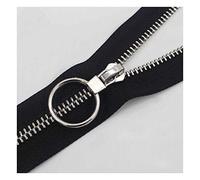 GVNFJKJK Cremalleras metálicas, Cremallera de Extremo Cerrado 15-45cm, 1 Uds. Metal for Coser Accesorios Prendas con Cremallera, Cremalleras for Pantalones Vaqueros #5(Black Silver Tooth,40cm)