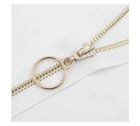GVNFJKJK Cremalleras metálicas, Cremallera de Metal, Cremalleras Extremo Cerrado for Coser Accesorios Prendas Vestir, Cremallera Jeans 15-45cm #5, 1 Uds(White Gold Tooth,35cm)