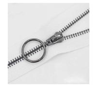 GVNFJKJK Cremalleras metálicas, Cremallera de Metal, Cremalleras Extremo Cerrado for Coser Accesorios Prendas Vestir, Cremallera Jeans 15-45cm #5, 1 Uds(White Black Tooth,45cm)