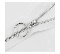 GVNFJKJK Cremalleras metálicas, Cremallera de Metal, Cremalleras Extremo Cerrado for Coser Accesorios Prendas Vestir, Cremallera Jeans 15-45cm #5, 1 Uds(White Silver Tooth,35cm)