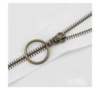 GVNFJKJK Cremalleras metálicas, Cremallera de Metal, Cremalleras Extremo Cerrado for Coser Accesorios Prendas Vestir, Cremallera Jeans 15-45cm #5, 1 Uds(White Bronze Tooth,35cm)