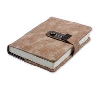 GVNFJKJK Cuaderno Retro, Cuaderno con Bloqueo de contraseña, Cuaderno Notas Creativo, Diario Viaje Oficina Personal, Manual DIY(Burgundy)