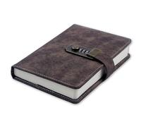 GVNFJKJK Cuaderno Retro, Cuaderno con Bloqueo de contraseña, Cuaderno Notas Creativo, Diario Viaje Oficina Personal, Manual DIY(White)