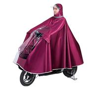 GVNFJKJK Funda Impermeable para Scooter eléctrico, Chubasquero for Ciclismo, Lluvia con Capucha for Bicicleta, eléctrica, Scooter(Red,M)