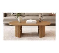 GVNFJKJK Mesa de Centro Redonda, Mesa de Centro Grande Madera Maciza, con Almacenamiento, Patas estables, Ideal for Sala Estar(E)