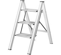 GVNFJKJK Taburete Escalera, Escaleras, Escalera Plegable de Espiga aleación Aluminio Engrosada Po Tres Pasos multifunción for el hogar(B)