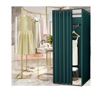GVNFJKJK Vestuario montado en la Pared, Vestuario de pie con Cortinas Sombra, Vestuario Simple Temporal portátil for Tienda Ropa, Centro Comercial y Oficina(Dark Green,100x100x200cm)