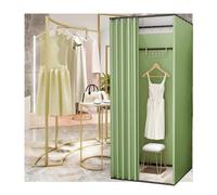 GVNFJKJK Vestuario montado en la Pared, Vestuario de pie con Cortinas Sombra, Vestuario Simple Temporal portátil for Tienda Ropa, Centro Comercial y Oficina(Green,100x100x200cm)