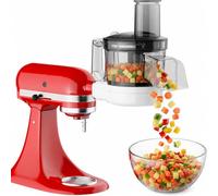 GVODE Accesorio cortador de verduras 5 en 1 para KitchenAid, corta en dados | 5 discos para dados, rodajas, rallado, bastones y preparación de salsas. Estuche incluido. Batidora amasadora no incluida