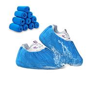 Gvolatee 100 Piezas Cubrezapatos Desechables Azul, Antideslizantes Impermeable Cubre Zapatos, Patucos Desechables Sanitarios para Enfermería, Hotelería, Fábricas, Construcción, Protege Alfombras