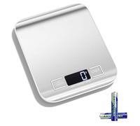 Gvolatee 10kg/1g bascula de cocina, inox electronica digital balanza con Lcd pantalla y funcion tara, automatico báscula de precisión con 6 unidades, pesa alimentos para cocinar, hornear, mezclar