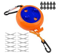 Gvolatee 10m tendedero retractil con 10 Hebillas fijas y 20 Pinzas Resistentes al Viento, Cuerda Ropa Exteriores, línea de Lavado portátil para sábanas, Accesorios para jardín, Viajes, Camping