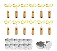 Gvolatee 12 piezas Luces para Botellas de Cristal, Luz de Botella Corcho a Pilas 2m Blanco Cálido, Luces Tapon Botellas de Vino para Decoración de Boda, Navidad, Fiesta, DIY, Hogar, Celebración