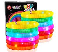 Gvolatee 12 Piezas Tubos Sensoriales Niños, Barritas Luminosas Fluorescentes, Tubo Sensorial Niños, Juguetes Luminosos para Niños, Juguete Tubo Telescópico Luminoso con 3 Modos Intermitentes