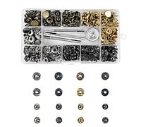 Gvolatee 120 Botones de Presion Metalicos 12.5 mm, 4 Colores Remaches de Cuero con Kit de Herramienta de Botón Snap, Corchetes de Presión para Jean, Chaquetas, Vaquero, Bolsos, Pulseras, Manualidade