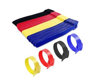 Gvolatee 120 piezas Bridas para Cables Nylon, Correa Reutilizables 12×150 mm, Tiras de Cuatro Colores Set, organizador de Cables Ajustable para Hogar y Oficina
