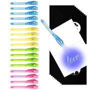 Gvolatee 18 PCS Boligrafo Tinta Invisible, Lápiz Espía con Rotulador Mágico de Luz UV y 18 Cuadernos, Bolígrafo para Escribir Mensajes Secretos, Regalos Fiesta Cumpleaños Infantil