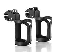 Gvolatee 2 Piezas Portavasos para Cochecito, 360 Grados Ajustable Soporte de Bebidas, Universal Porta Botellas de Agua, para Silla de Ruedas, Bicicletas de Montaña, Carrito Bebe, Motocicleta(Negro)