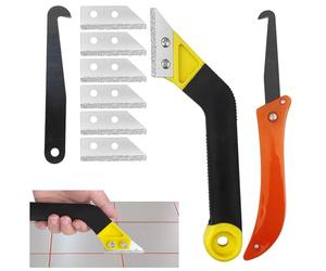 Gvolatee 2 Piezas Rascador Juntas Azulejos+7 Cuchilla de Repuesto, Limpiador de Sierra Removedor de Lechada, Rasquetas Raspador Limpieza, Herramienta de Eliminación para Baldosas de Baño de Cocina