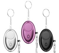 Gvolatee 3 Piezas Alarma Personal 130DB Con Luz LED - Llavero de Defensa Para Mujeres, Niños y Ancianos - Safety Alarm Para Turno Nocturno y Autodefensa