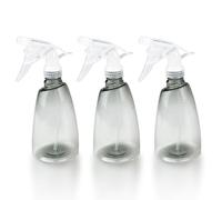 Gvolatee 3 Piezas Botella Pulverizador 500 ml, Plastico Gatillo Botellas de Spray Vacías, Rellenable Transparente Atomizador Agua, para Regar Plantas de Jardín, Limpieza, Pelo, Aceites Esenciales