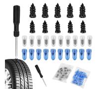 Gvolatee 30 Piezas Kit Repara Pinchazos Coche, Kit Antipinchazos Coche, Clavos de Reparación de Neumáticos al Vacío, Clavo de Goma con Destornillador, para Moto, Coche, Camión, Bicicleta (15S+15L)