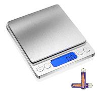 Gvolatee 3kg/0.1g bascula de cocina, inox digital balanza con 6 unidades
