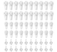 Gvolatee 60 Piezas Colgar Cuadros sin Agujeros, Cuelga Cuadros sin Taladro Ganchos, Clavos pared Invisibles, Colgador pared sin Taladrar, Gancho Colgadores para Colgar Foto, Relojes o Espejos,3 Tipos