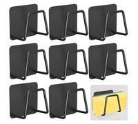 Gvolatee 8 Piezas Soporte Esponja Fregadero, Soporte para Esponja Sin Taladrar, Lavado de Cocina, Acero Inoxidable, Estante de Cocina para Baño(Negro)