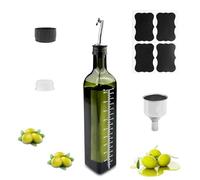Gvolatee aceitera antigoteo cristal 500ml, dispensador de aceite y vinagre con Vertidor, Embudo de acero inoxidable, Tapa Antiincrustante, botella aceite de oliva para Cocina, Ensalada, Barbacoa