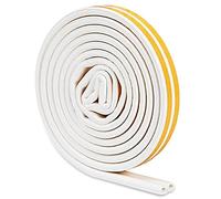 Gvolatee Burlete Puerta Entrada 9 X 6mm, Tira de Sellado Junta Autoadhesiva para Ventanas, D-Tipo Goma Adhesivo Cinta Ventanas Aislante Frio, Cinta Espuma para Aislante, Ruido, Colisión (12M)