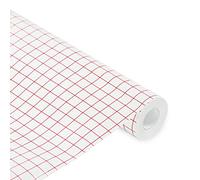 Gvolatee Cinta de Transferencia de vinilo con cuadrícula de alineación roja, lámina detransfer transparente para calcomanías, ventanas, pegatinas para automóviles, papel transfer 30.5 x 1000 cm