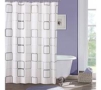 Gvolatee Cortina de Ducha Antimoho 180 X 180 cm, Semitransparente Espesas PEVA Lavable Cortinas de Baño de Tela con 12 Ganchos, Impermeable Antibacteriano Secado Rápido, para Bañera (Blanca)