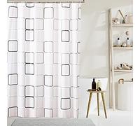 Gvolatee Cortina de Ducha Antimoho 180 X 200 cm, Semitransparente Espesas PEVA Lavable Cortinas de Baño de Tela con 12 Ganchos, Impermeable Antibacteriano Secado Rápido, para Bañera (Blanca)