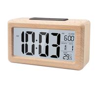 Gvolatee Despertador Digital, LCD Reloj Despertador Inteligente, Reloj Sobremesa Mesita de Noche, Reloj de Mesa de Viaje, Reloj Alarma de Cabecera a Pilas con Función de Snooze Fecha y Temperatura