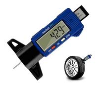 Gvolatee Digital Medidor Profundidad Neumaticos, Medidor de Profundidad de los Neumáticos con Pantalla LCD, Medidor Banda de Rodadura de Neumáticos para Coches Furgonetas Camiones Motocicleta(Azul)