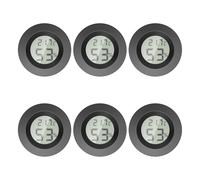 Gvolatee Higrometro Digital, Termometro Casa, Medidor Temperatura y Humedad, Alta Precisión Termometro Interior, Termómetro Higrómetro Redondo, Mini Thermometer and Hygrometer (6 Piezas Negro)