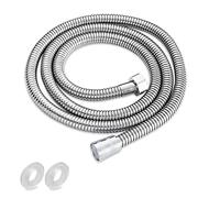 Gvolatee Manguera Ducha 1.5 m, Acero Inoxidable Flexible Cable Ducha Largo Universal, Resistente Presión Antitorceduras Prueba Fugas Anti-Rotura, Universal Rosca Hembra 1/2”, con Conectores de Latón