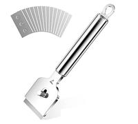 Gvolatee Rasqueta Vitroceramica con 14 Cuchillas de Repuesto, Multiusos Rascador, Rascavidrios Profesional, para Limpia Suelo, Horno, Placas de Inducción, Ventana, Pegamento de Coches, Calcomanías