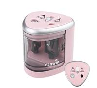 Gvolatee Sacapuntas Rosa, Afilalapices Electrico Niños de Lujo, Doble de Metal con Deposito, Papeleria Afilador de Lápices, para Standard 6-8Mm/9-12Mm Pencils, para Escuela, Hogar, Oficina