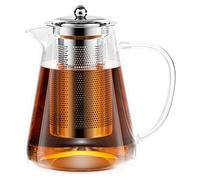 Gvolatee Tetera de cristal, 1300 ml, tetera con colador, cristal de borosilicato, servicio de té, tetera de cristal, infusor para hojas sueltas