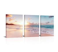 GVOZI Cuadro En Lienzo 3 Piezas Hermosos Carteles De Playa Decoración Del Hogar Paisaje Marino Lienzo Impreso Pintura Estilo Moderno Imagen Sala De Estar Arte De Pared 50x70cm