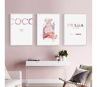 GVOZI Impresión De Lienzo Arte De Pared Rosa Escandinavo 3 Paneles Decoración Habitacion Nina Cuadros Decoración De Habitación De Niñas Cuadros Lienzo Impreso Pintura Sin Marco 40x50cm