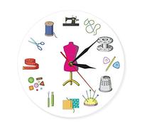 GVOZI Reloj Sastrería Y Tiempo De Costura Costurera Pared Personalizar La Etiqueta Signo De Costura