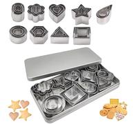 GVPOELR Juego de Cortadores de Galletas, 30 Piezas, Cortadores de Galletas de Acero Inoxidable, Cortadores de Pan, para Decoración de Pasteles, con Caja de Almacenamiento