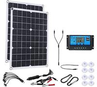 Gvqng 500w Off Grid Solar Kit 2pcs 250w 18v Panel Solar Flexible Módulo fotovoltaico monocristalino para Barco Coche Autocaravana Casa Cobertizo 12v Carga de energía la batería,Solar,40A Controller