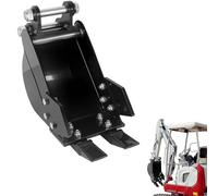 Gvqng Accesorios para Miniexcavadoras, Cucharones De ExcavacióN Estrechos De 200 Mm, DiáMetro del Orificio: 0,98 Pulgadas, Distancia Entre Ejes: 3,54 Pulgadas, para Excavadora,Negro