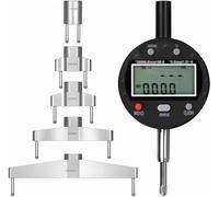 Gvqng Calibrador De Radio Digital 3 En 1: Profundidad Y MicróMetro, MedicióN De Profundidad De 0,5" con 5 Mordazas Intercambiables, Rango De Radio: 0,2"-27,5" (5-700 Mm),Negro